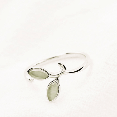 Seedling of Life Sterling Silver Opal Ring Rings