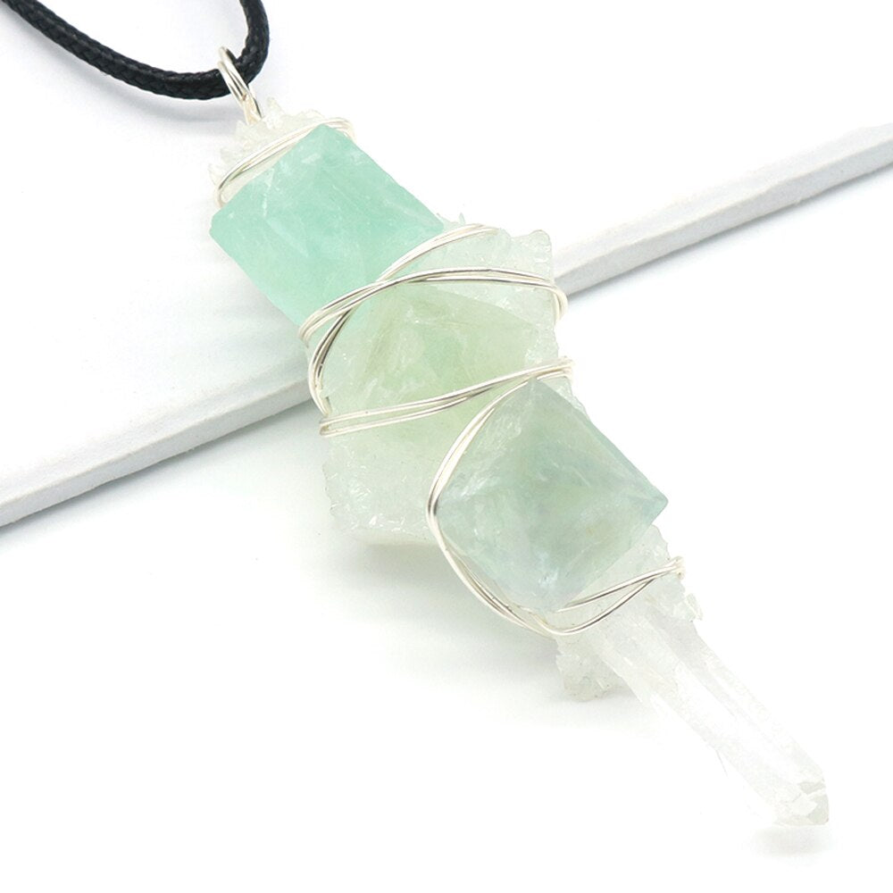 Crystal Column Stone Pendant