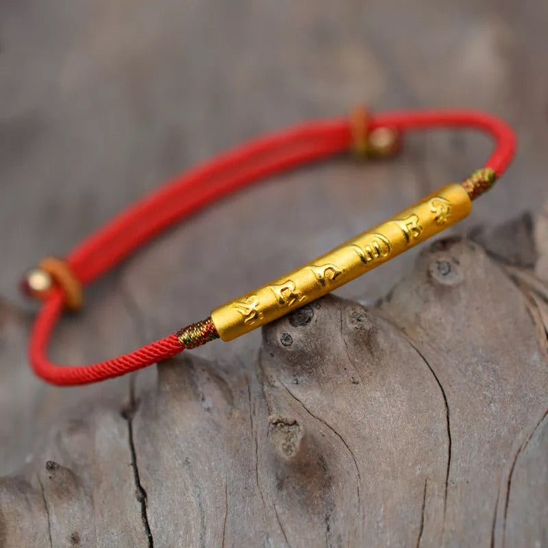 Tibetan Lucky Life Force Red String Bracelet