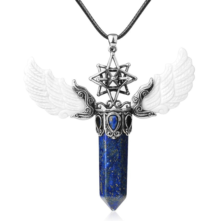 Merkaba Angel Wings Crystal Pendant