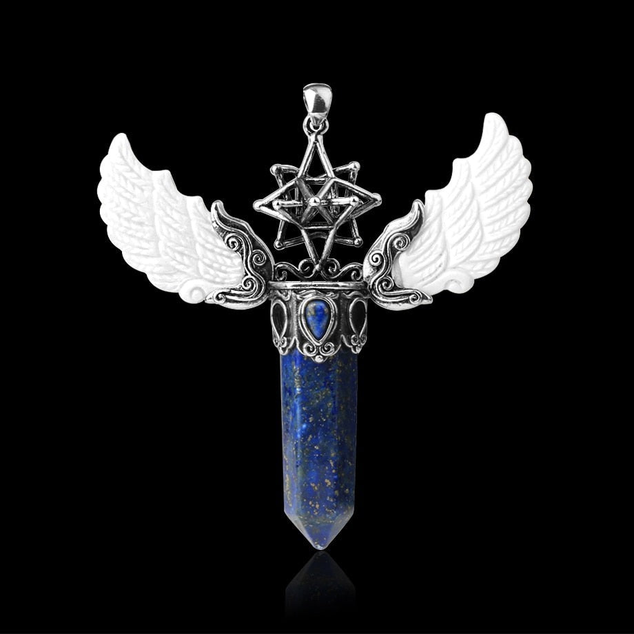 Merkaba Angel Wings Crystal Pendant