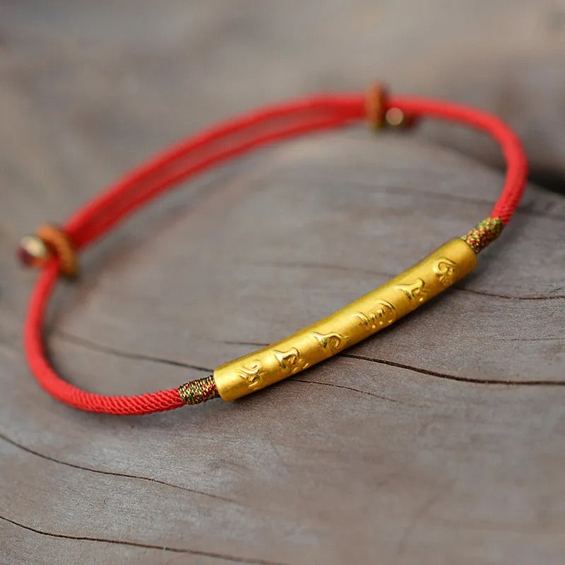 Tibetan Lucky Life Force Red String Bracelet