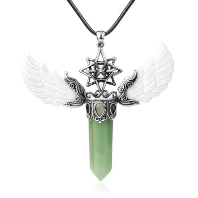 Merkaba Angel Wings Crystal Pendant