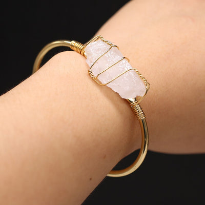 Natural Druzy Stone Open Bracelet