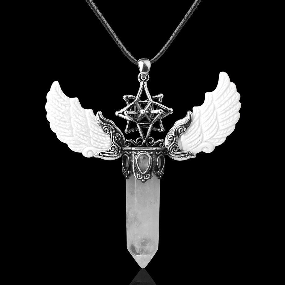 Merkaba Angel Wings Crystal Pendant