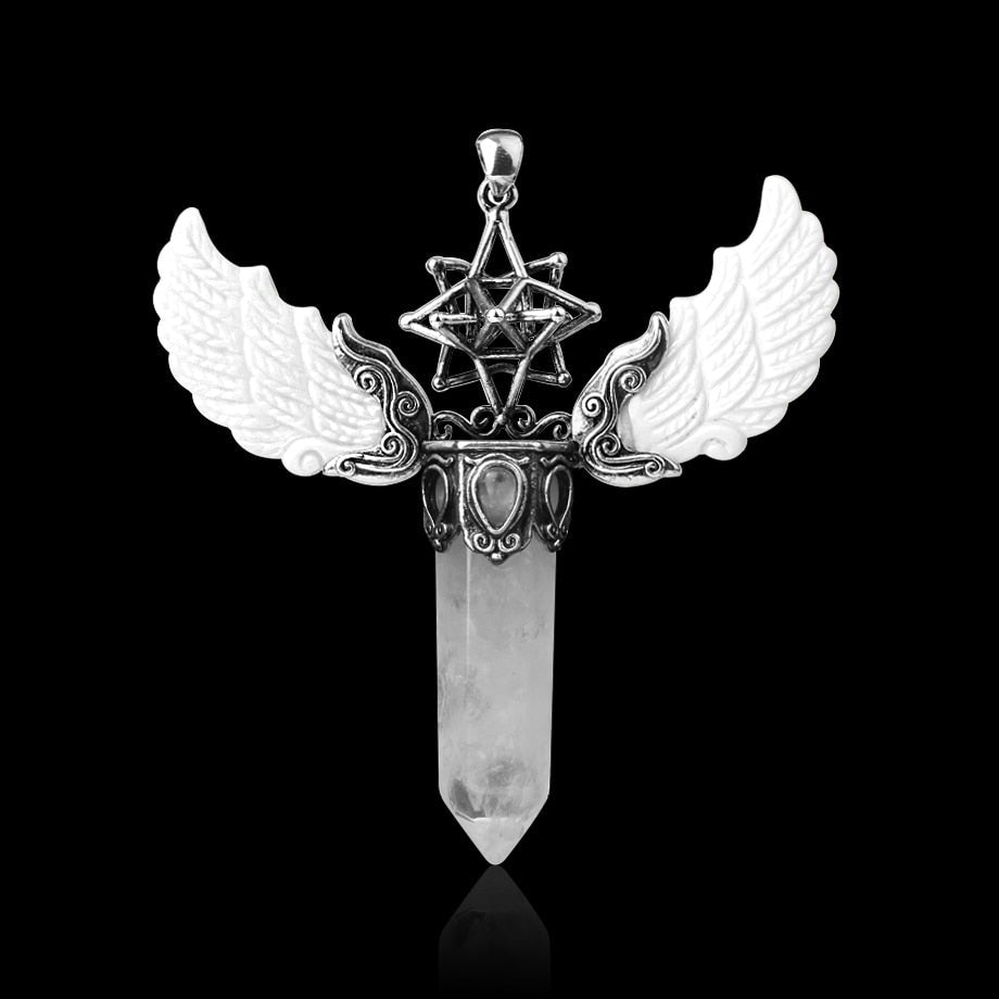 Merkaba Angel Wings Crystal Pendant