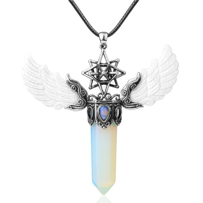 Merkaba Angel Wings Crystal Pendant