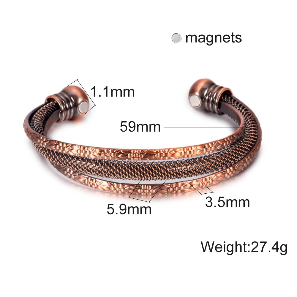 Twisted Vintage Pure Copper Energy Bangles