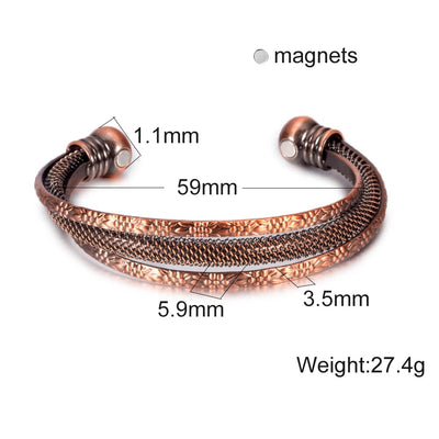 Twisted Vintage Pure Copper Energy Bangles