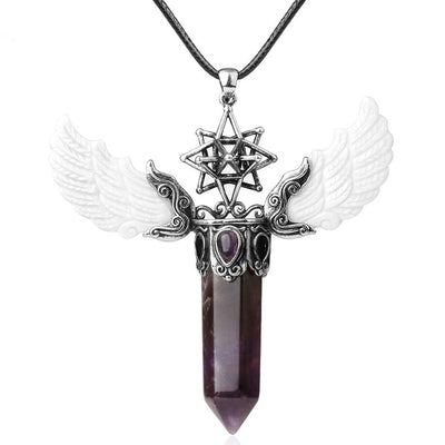 Merkaba Angel Wings Crystal Pendant