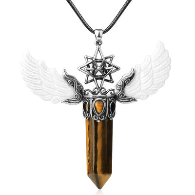 Merkaba Angel Wings Crystal Pendant