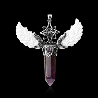 Merkaba Angel Wings Crystal Pendant