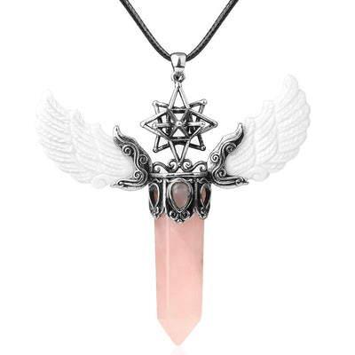 Merkaba Angel Wings Crystal Pendant