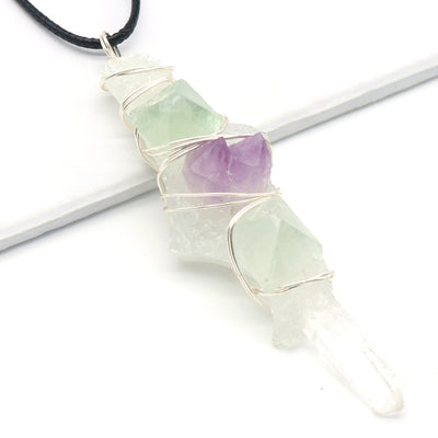 Crystal Column Stone Pendant