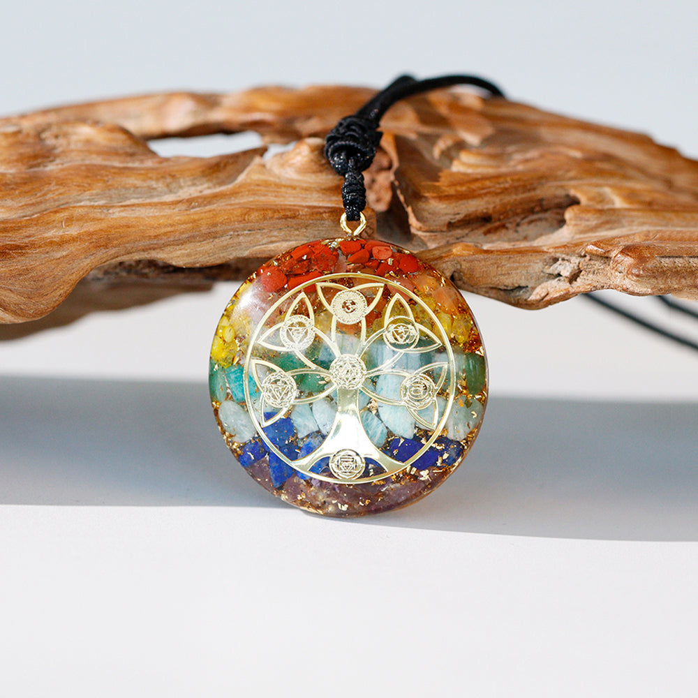 Chakra Balancing Tree Of Life Orgone Necklace