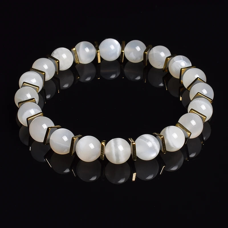 Moonstone & Hematite Cooling Bracelet