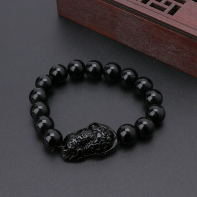 2Pcs Black Obsidian Blessed Pi Xiu Bracelet