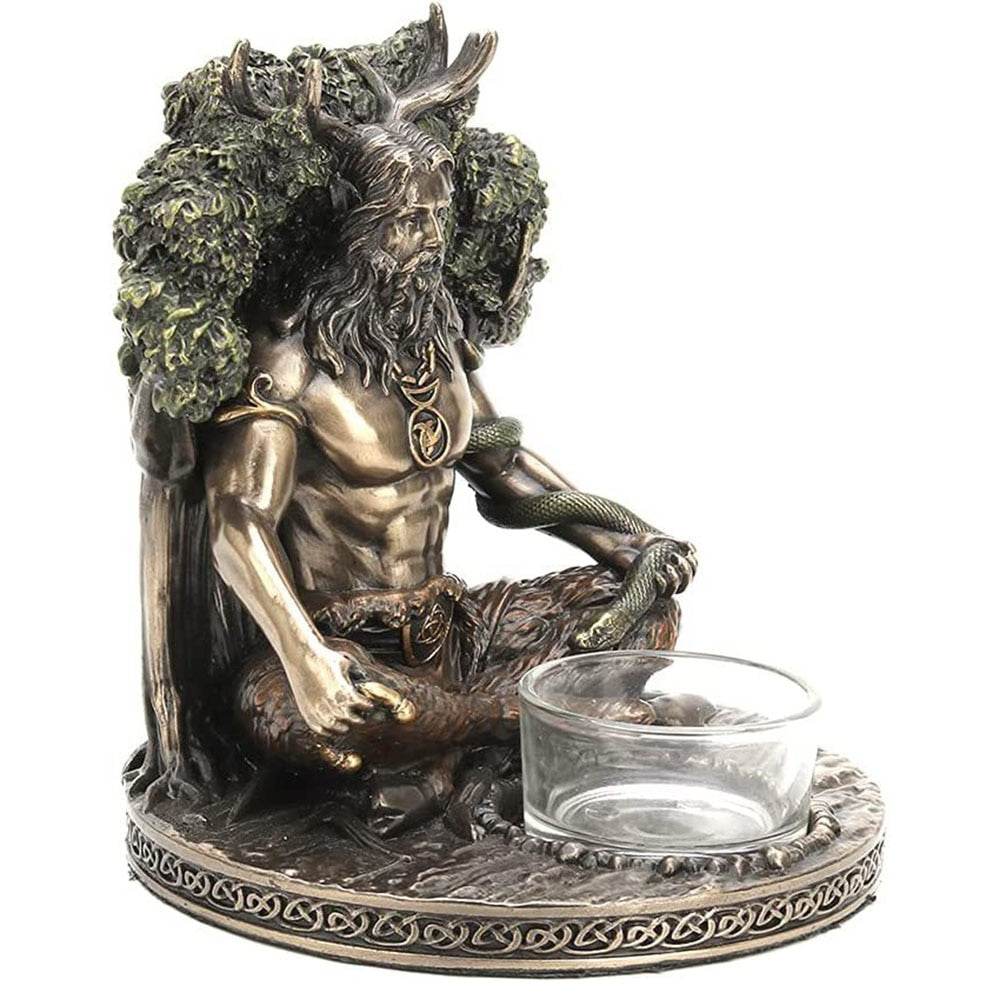 Celtic God Statue Candle Holder