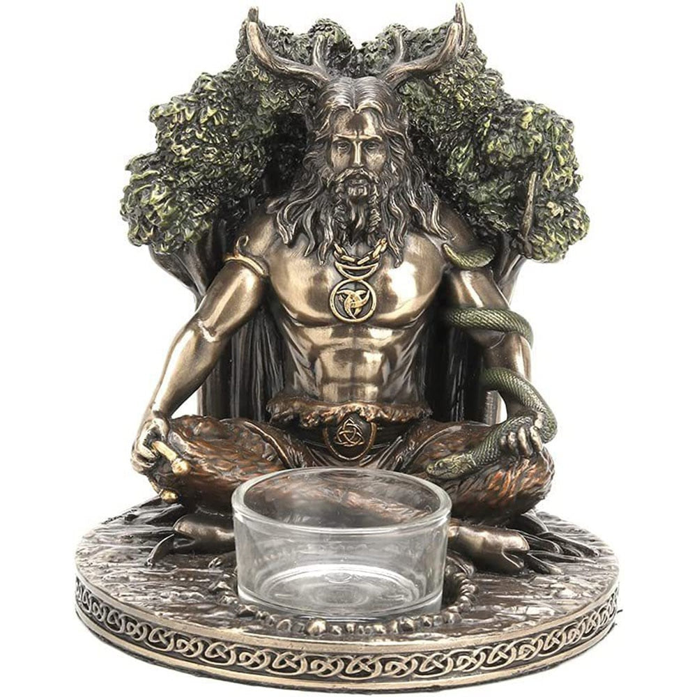 Celtic God Statue Candle Holder