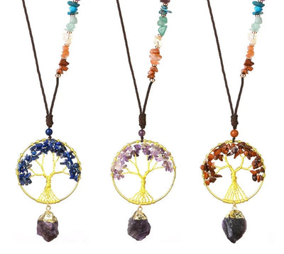 7 Chakra Tree of Life Crystal Necklace