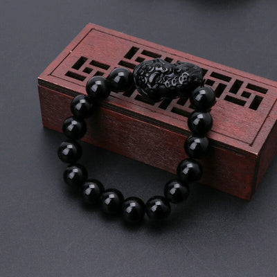 2Pcs Black Obsidian Blessed Pi Xiu Bracelet