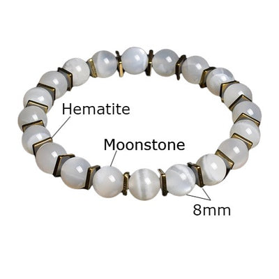 Moonstone & Hematite Cooling Bracelet