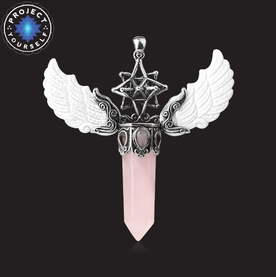 Merkaba Angel Wings Crystal Pendant