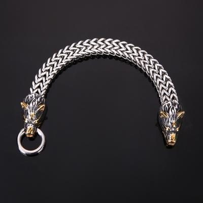 Viking Wolf Titanium Bracelet