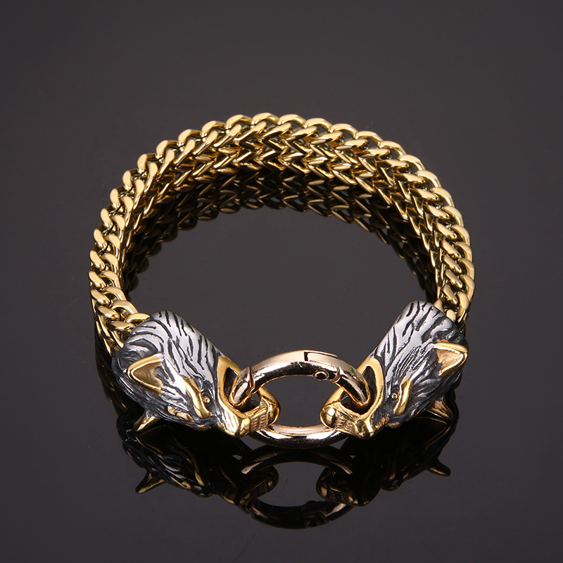 Viking Wolf Titanium Bracelet