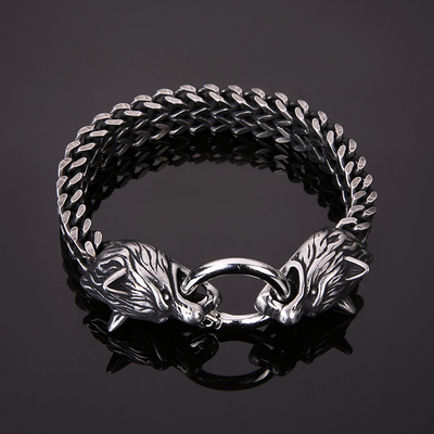 Viking Wolf Titanium Bracelet