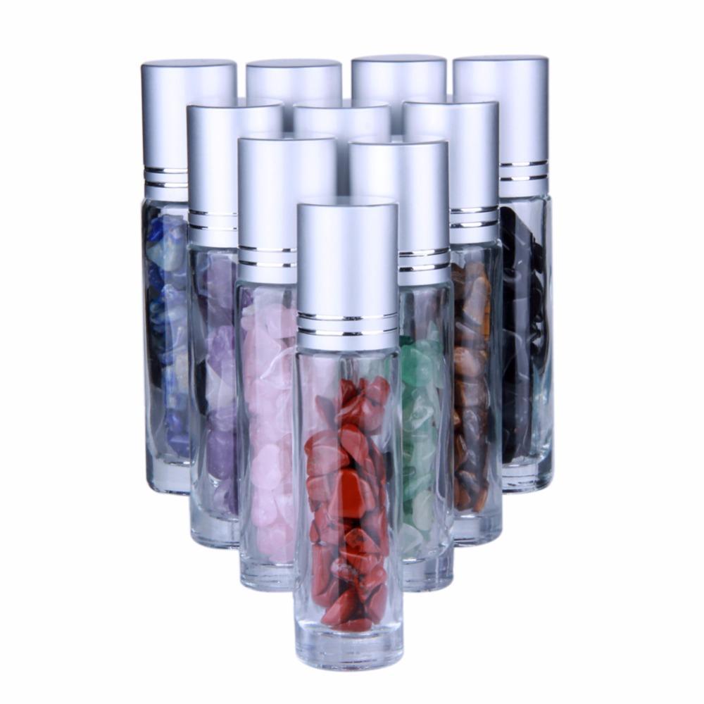10-Piece Essential Oil Gemstone Roller Bottle Set Accessories