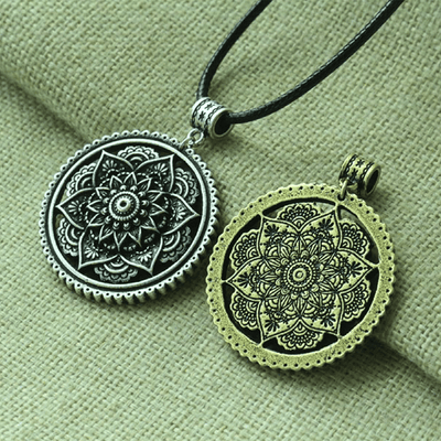 3D Lotus Mandala Necklace Necklace