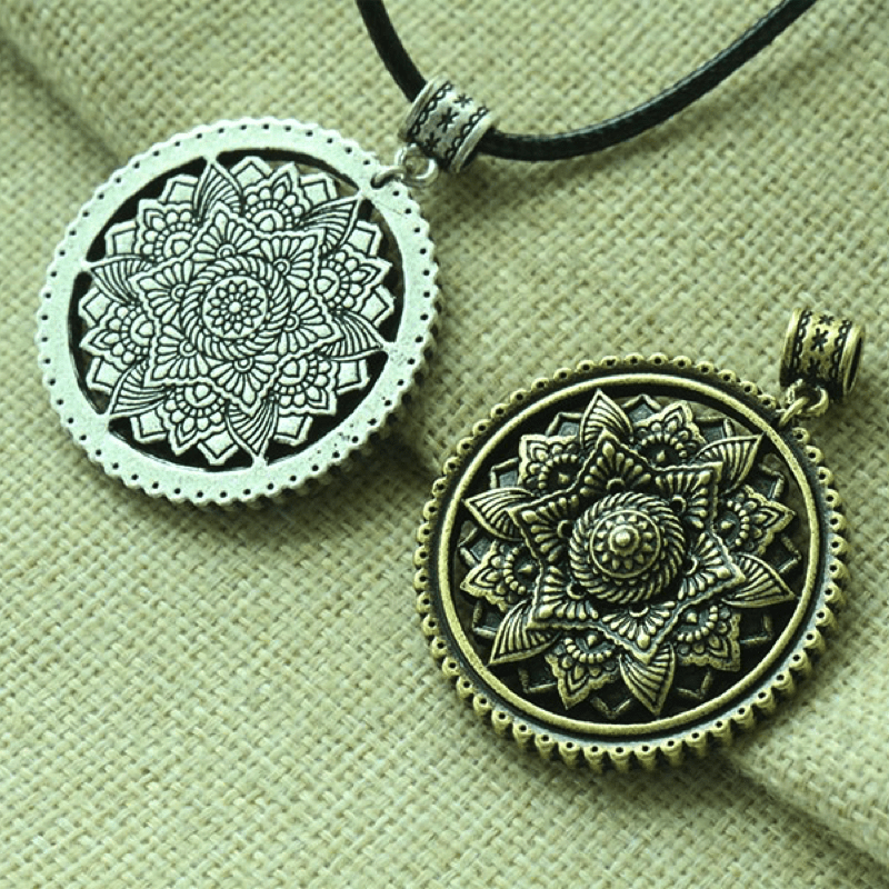 3D Lotus Mandala Necklace Necklace