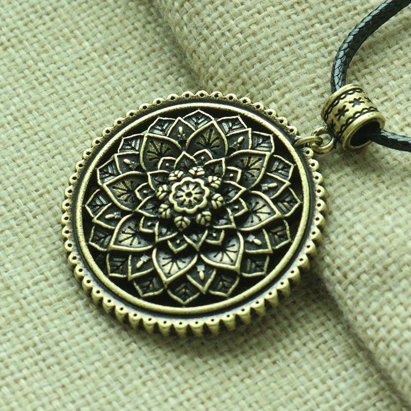 3D Lotus Mandala Necklace Style 2 / Bronze Necklace