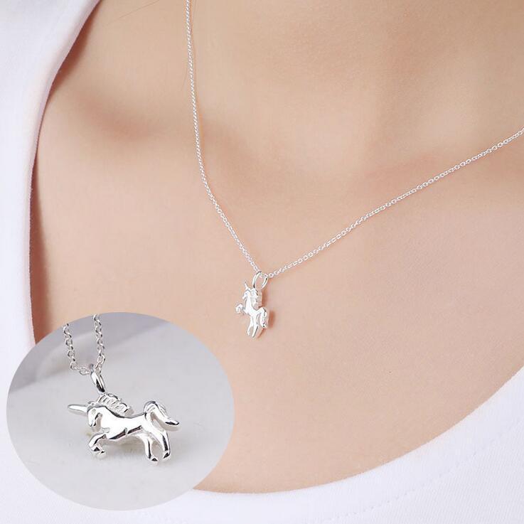 925 Sterling Silver Unicorn Necklace Necklace