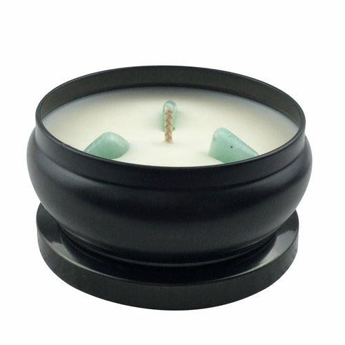 Amazonite Crystal Infused Soy Wax Candle