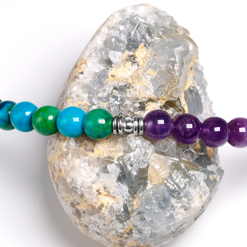 Chrysocolla Amethyst 108 Mala