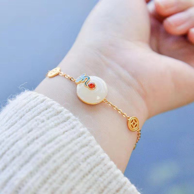 Nature’s Peace White Jade Bracelet