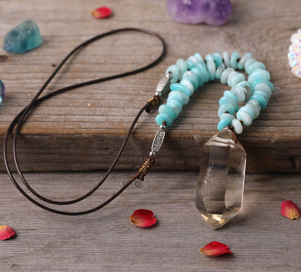 Smoky Double Point Amazonite Necklace