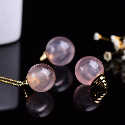 Rose Quartz Perfume Bottle Necklace