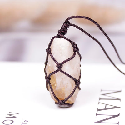 Rays of Abundance Raw Citrine Necklace