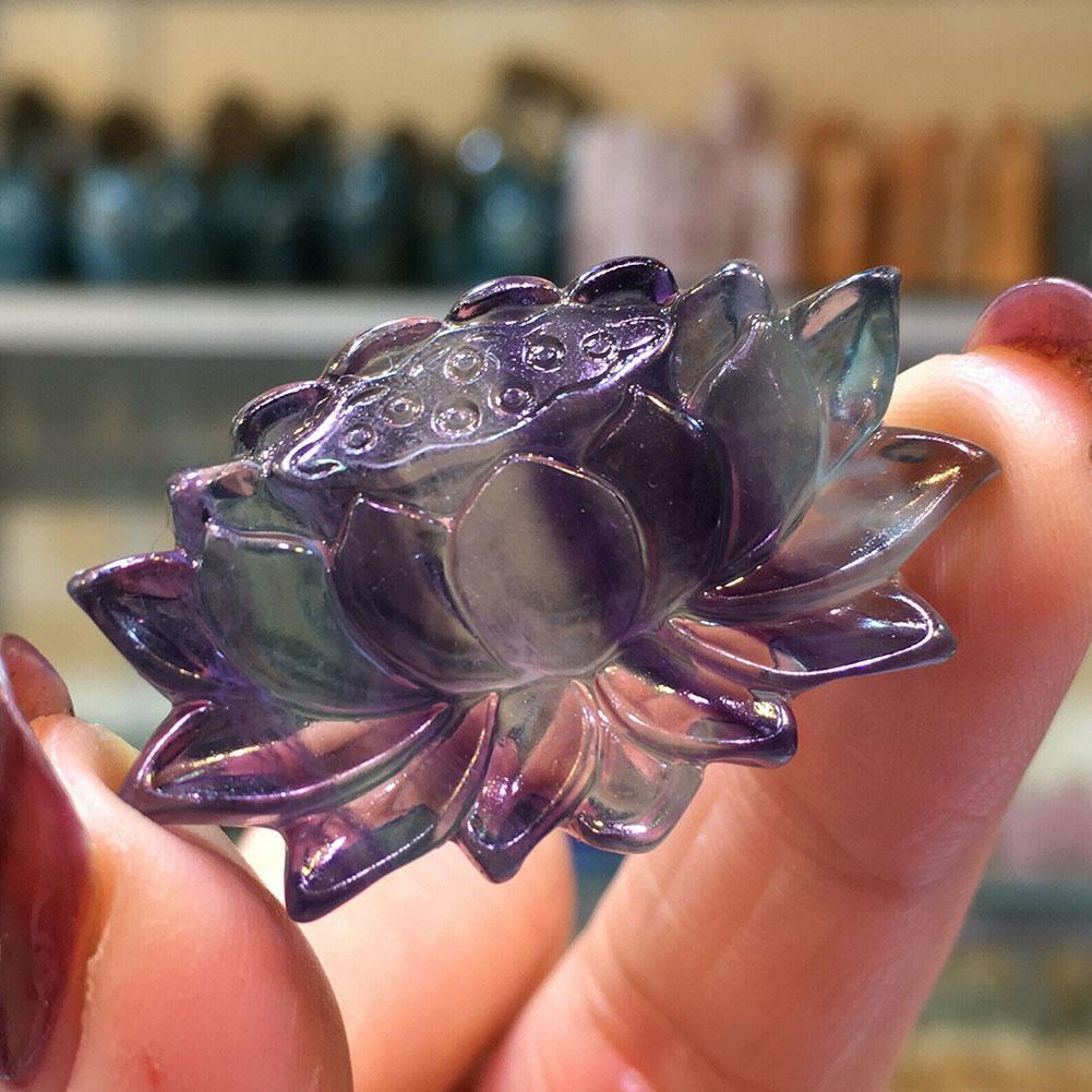 Rainbow Fluorite Lotus Flower