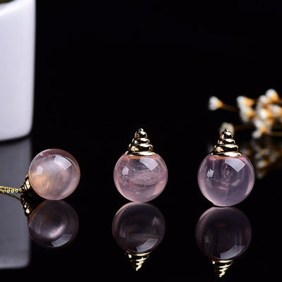 Rose Quartz Perfume Bottle Necklace