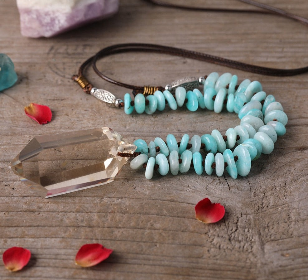 Smoky Double Point Amazonite Necklace