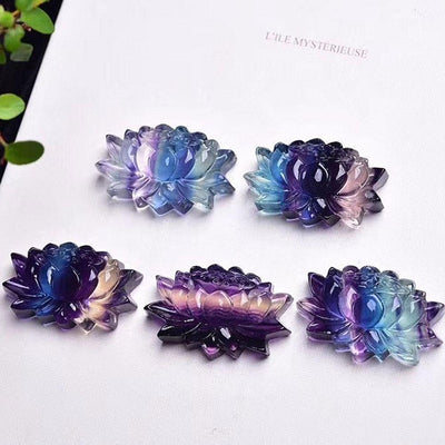 Rainbow Fluorite Lotus Flower