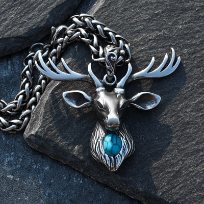 Deer Head Turquoise Necklace