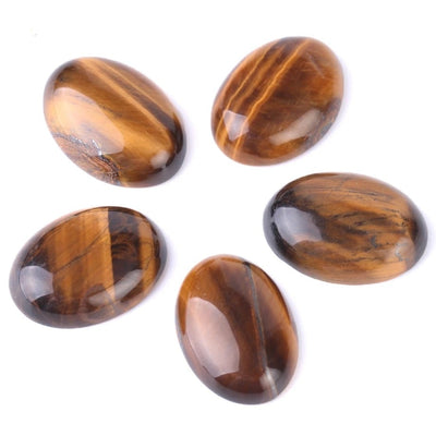 Tiger's Eye Oval Flat Palm Stone