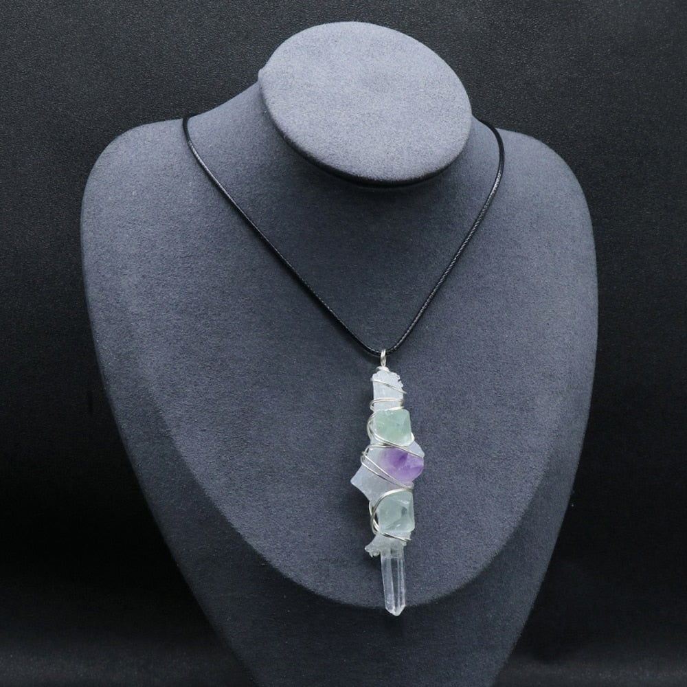 Crystal Column Stone Pendant