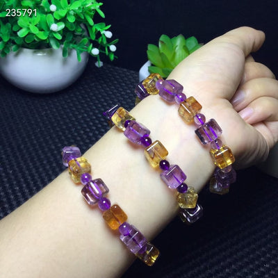 Ametrine Cube Beads Bracelet