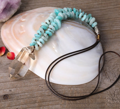 Smoky Double Point Amazonite Necklace